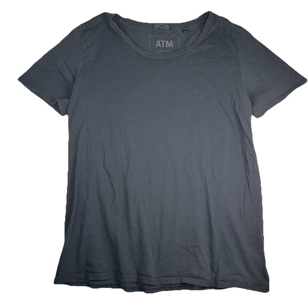 ATM Anthony Thomas Melillo Men's Antique Wash Black Crew T-Shirt Size L